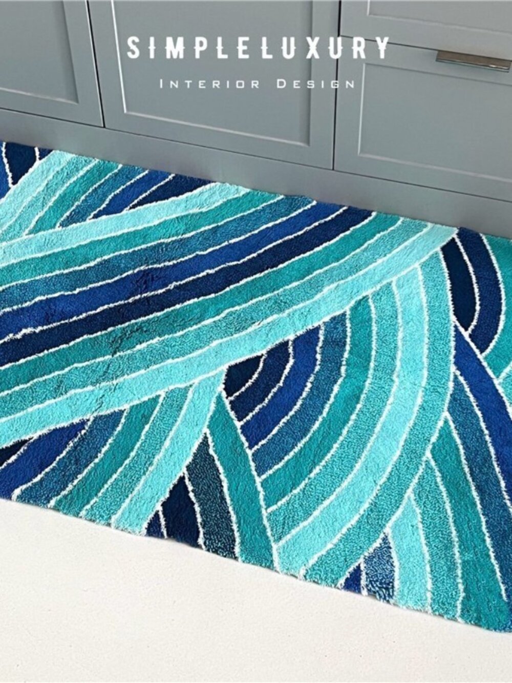 Discontinued Brand New ABYSS & HABIDECOR Ocean Wave Bath Rug 27" x 47"